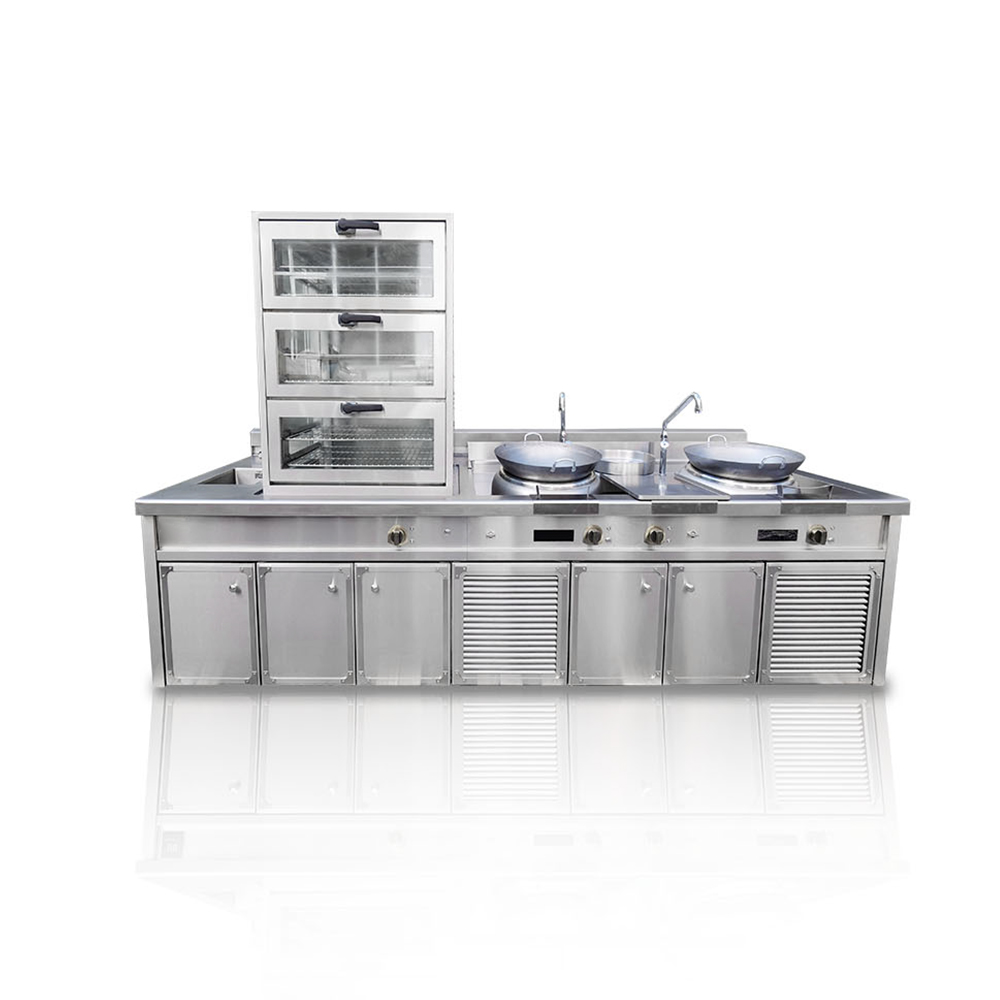 Commercial Gas Stainless Steel Kitchen Equipment Combination Cooking Range with 3-Year Full Warranty