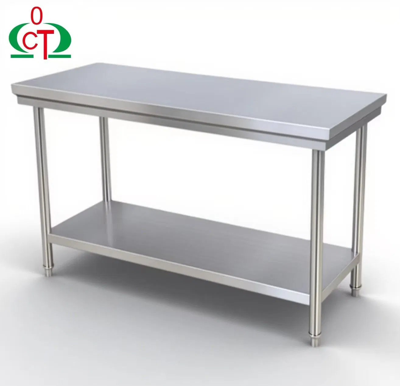 Heavy Duty Stainless Steel Kitchen Worktable Solid Frame Stainless Steel Prep Bench Easy Maintenance Commercial Catering