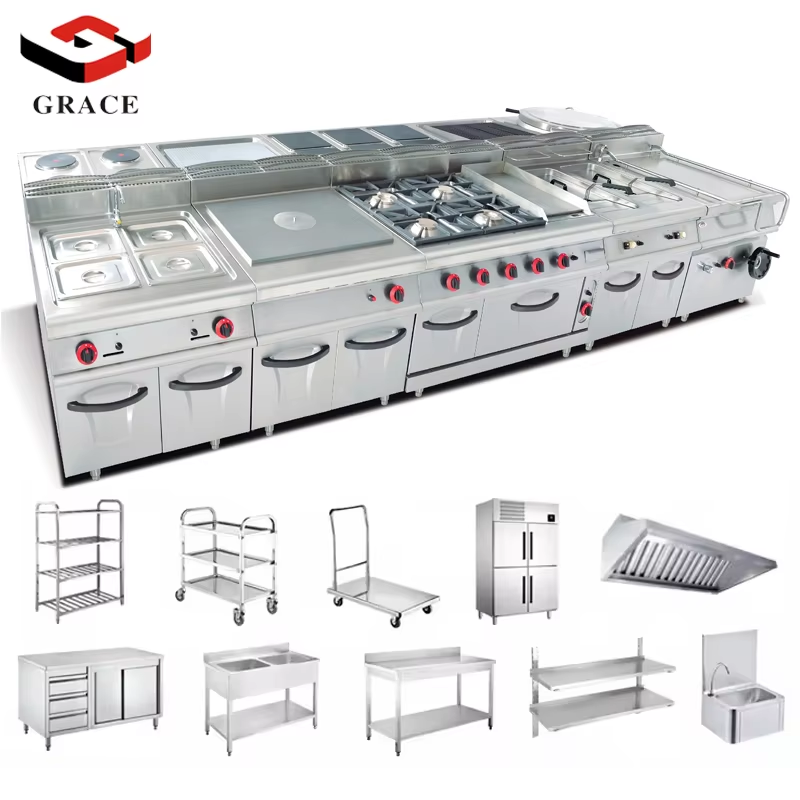 GRACE Industrial-Grade Stainless Steel Commercial Kitchen Equipment - All-in-One Solution For Hotel Restaurant Catering
