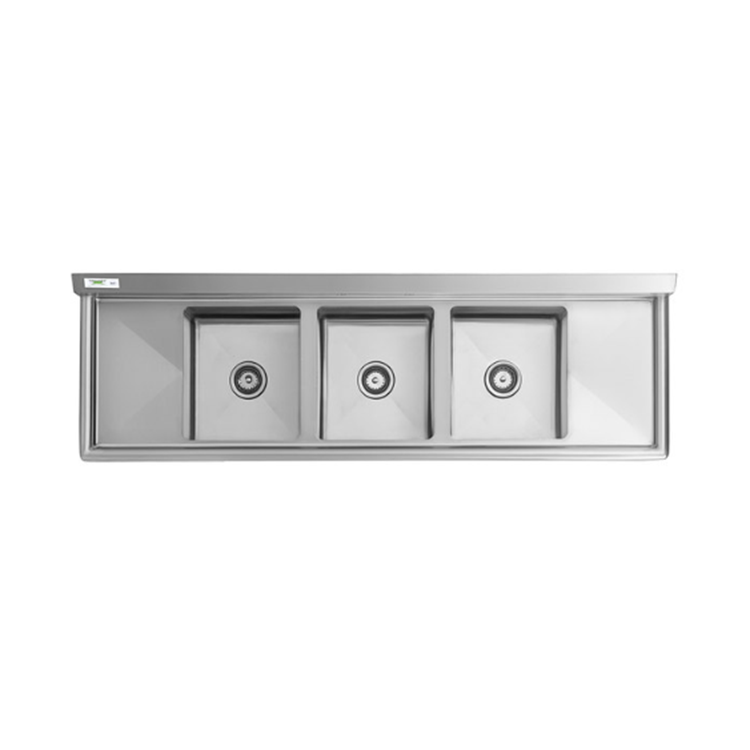 Stainless Steel Three Compartment Commercial Sink Triple Sink for Commercial Kitchen