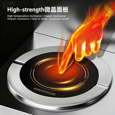 Heavy Duty 5000W Single Head Commercial Induction Soup Stove Stainless Steel Electric Cooktop for Professional Kitchen