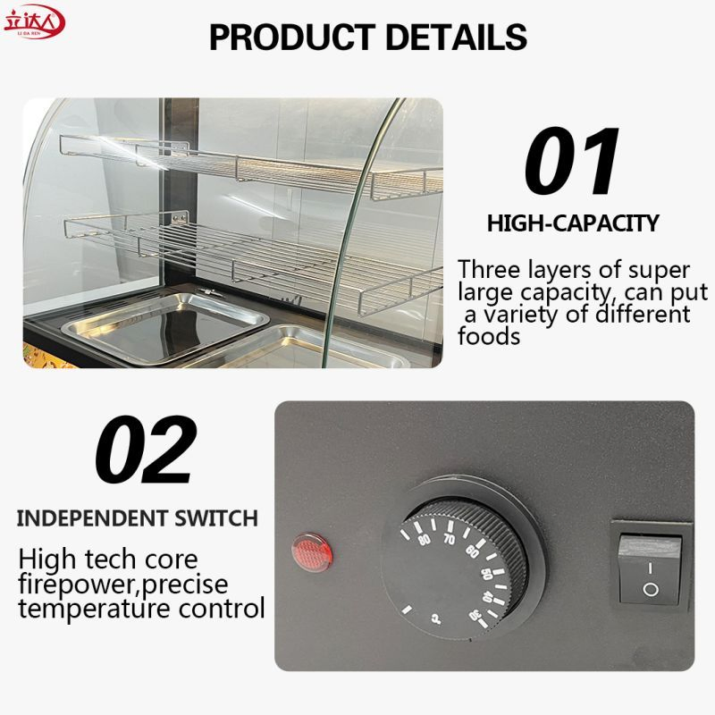 Ld-2p New Type Electric Food Warmer Display Showcase Counter with 2 Layers