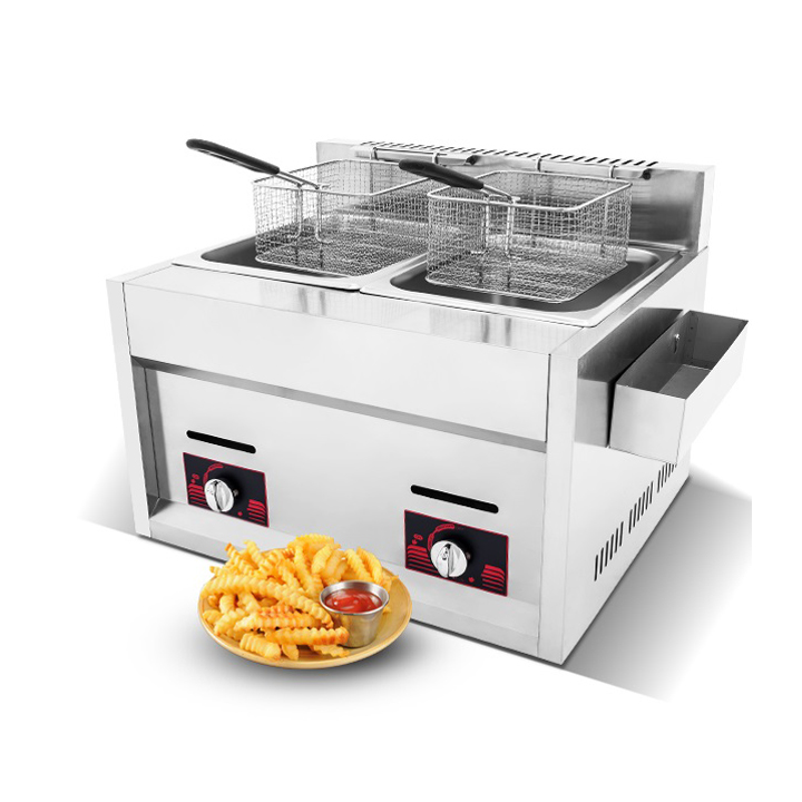 6L+6L Double-tank Table Top Deep Fryer Gas Commercial Kitchen Equipment Gas Fryer