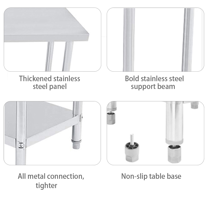 Stainless Steel Work Table Side View