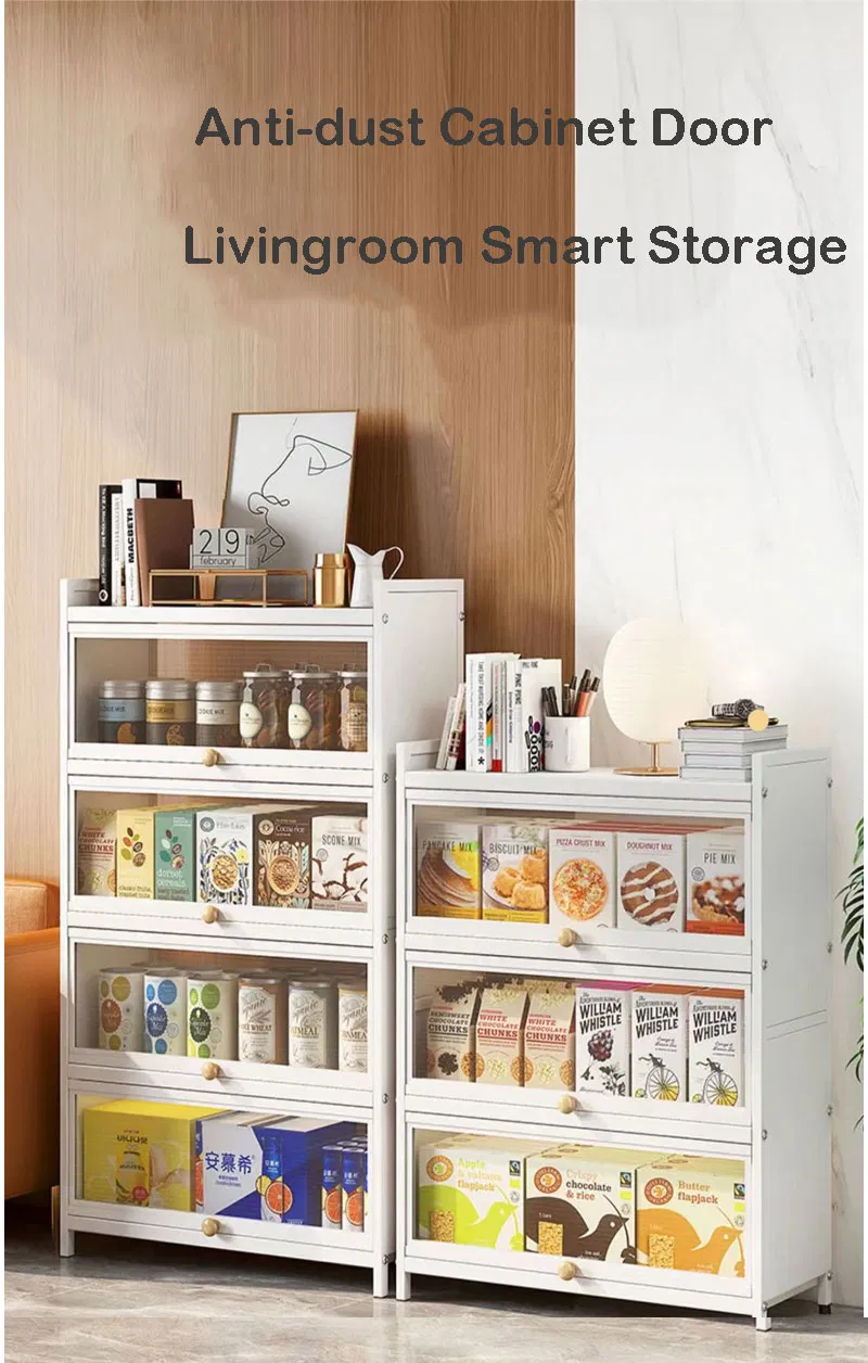 Carbon Light Kitchen Storage Cabinet, Multi-Layer Floor Storage Rack