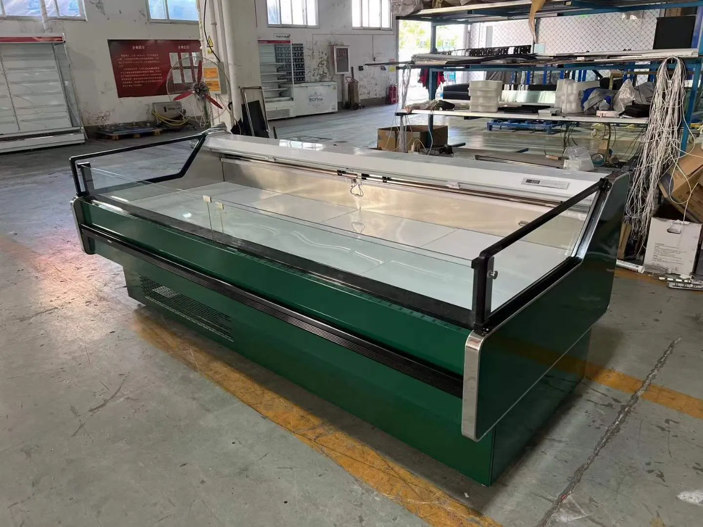 Supermarket Counter Horizontal Refrigerator Beef and Mutton Frozen Display Cabinet Open Chiller Chest Freezer
