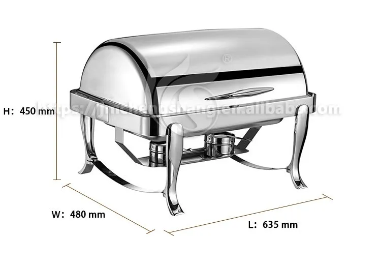 Banquet Party Double Heater Food Warmer Stainless Steel Stable Feets Oblong Chafing Dish Buffet