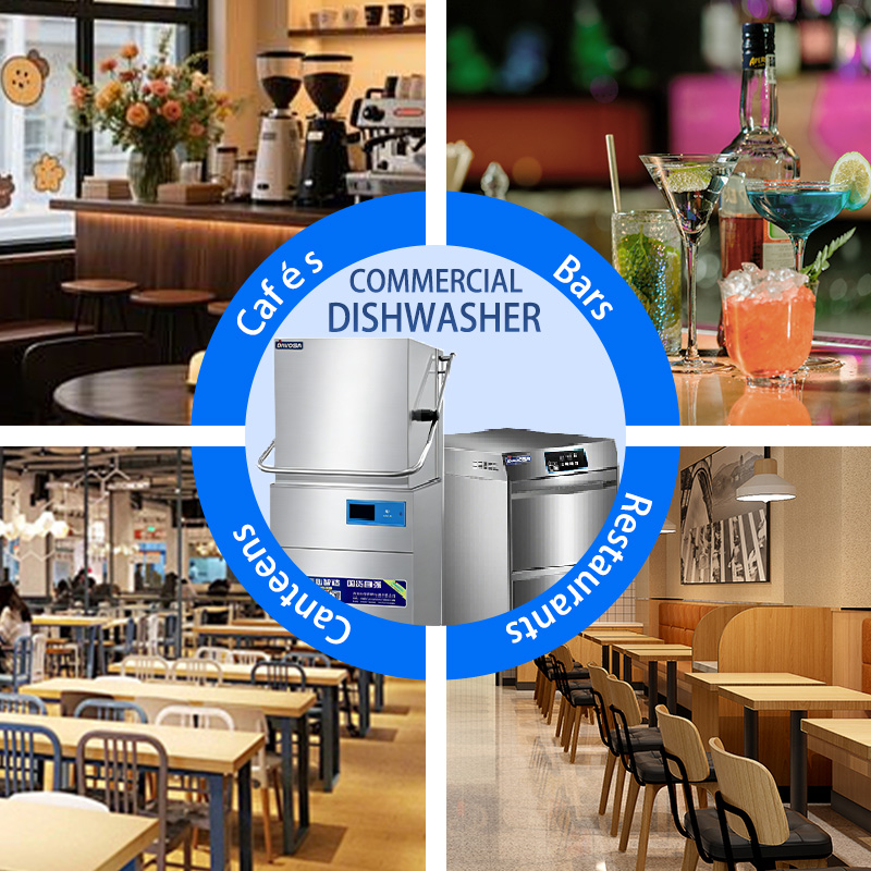 High Efficiency Cleaning Water Saving Automatic 304 Stainless Steel Industrial Kitchen Equipment Hood Type Commercial Dishwasher