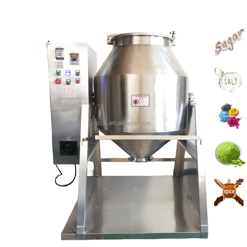 DZJX Food Spice Chemical Mixing Machine for Coffee Cocoa Powder Curry Baking Powder Stainless Steel Drum Mixer Tank