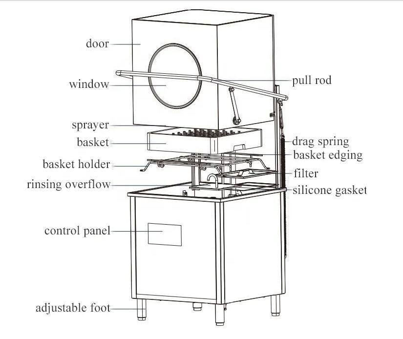 Professional Hood Dishwasher Commercial Dishwasher for Optimal Restaurant Cleaning Performance