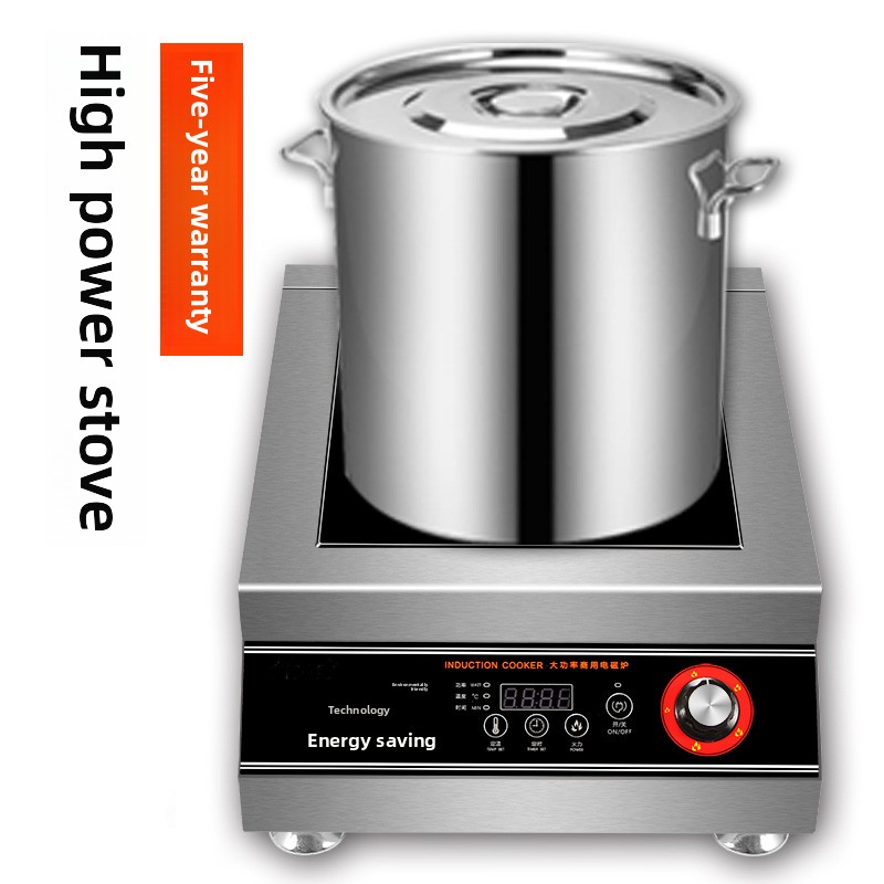Commercial 5000W High Power Stainless Steel Electric Induction Cooker Direct Factory Outlet Soup Noodle Brine Table Canner