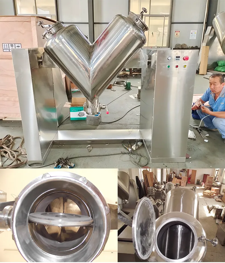 Pharmaceutical Food Dry Powder V-Shape Mixer Machine for Large Volume Production