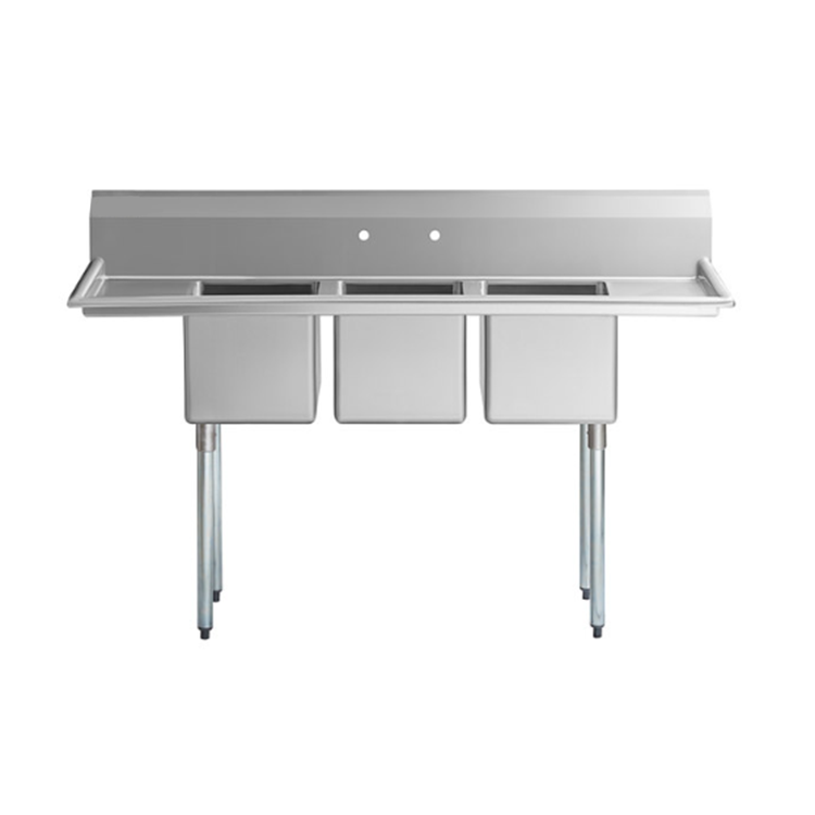 Stainless Steel Three Compartment Commercial Sink Triple Sink for Commercial Kitchen