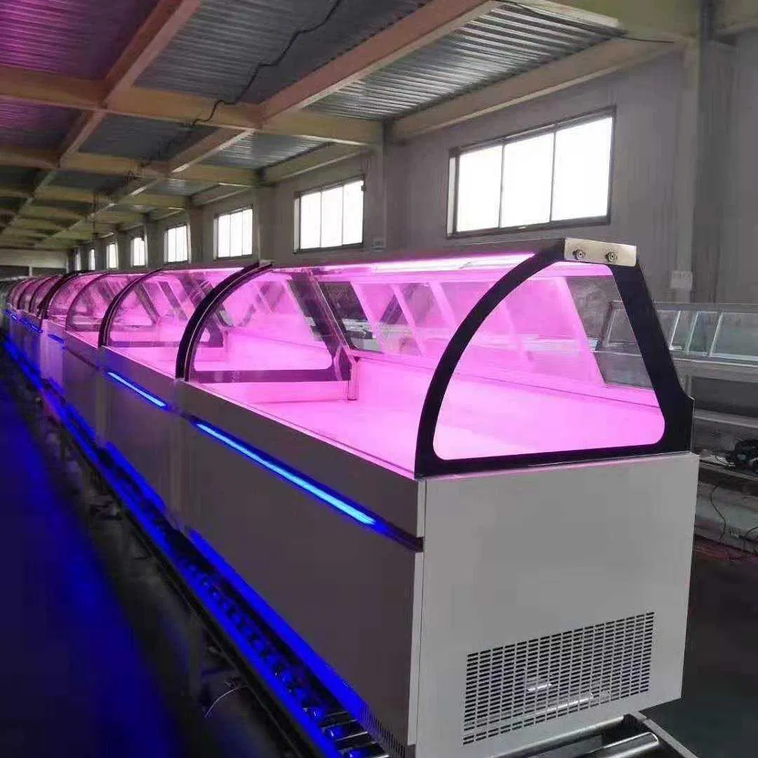 Meat Display Meat Display Freezer Meat Counter Display Refrigerator Butcher Chiller Fish Deep Freezer Single-Temperature CE