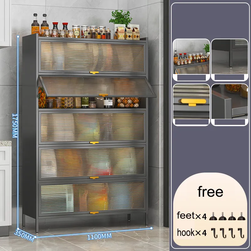 5-Tier Kitchen Storage Cabinet Detail View 1