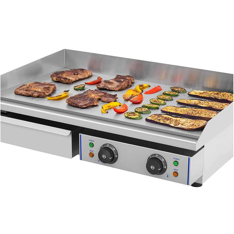 Stainless Steel Non-Stick Restaurant Electric Gas Flat Plate Hamburger Griddle Electric Griddle Grill Counter Top Pancakes