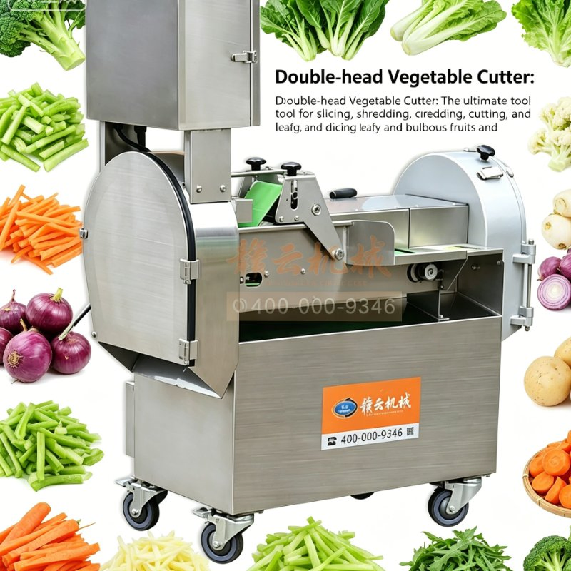 High-Precision Dual-Head Vegetable Cutting Equipment for Catering, Restaurant and Canteen Use