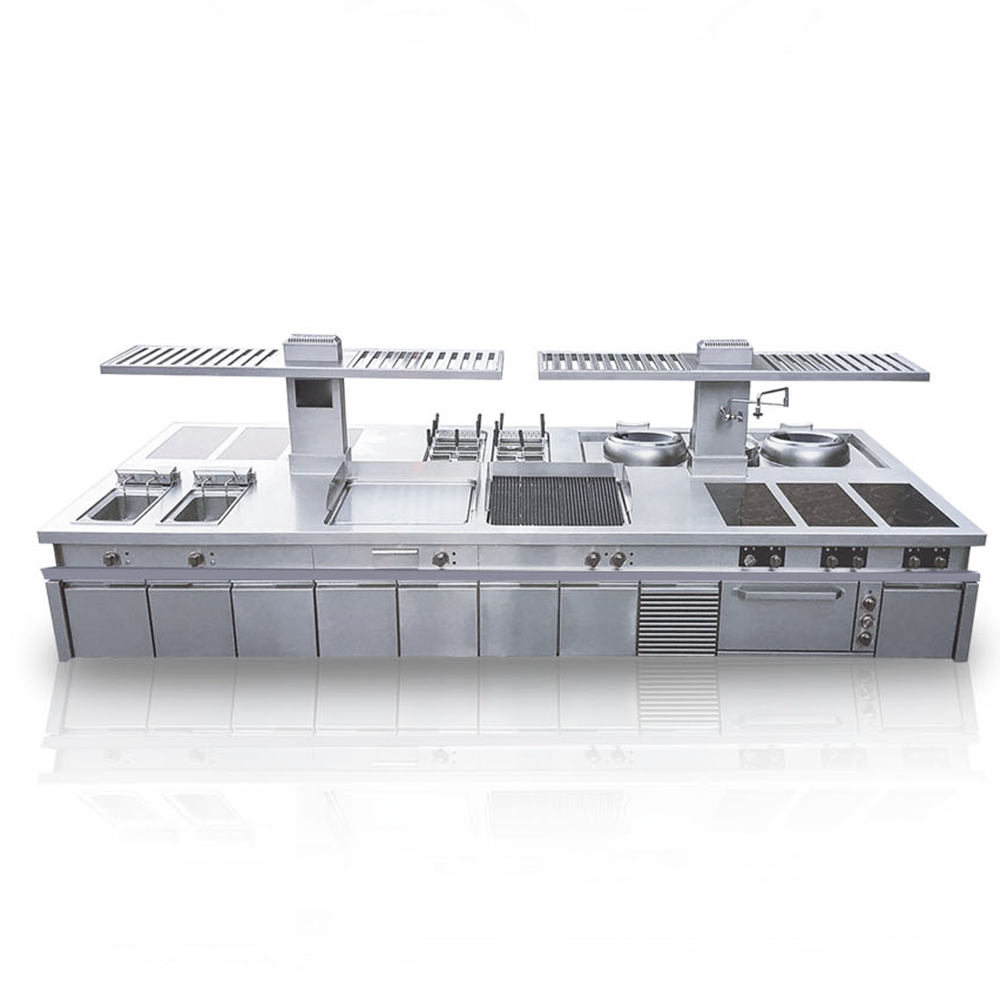 Commercial Gas Stainless Steel Kitchen Equipment Combination Cooking Range with 3-Year Full Warranty