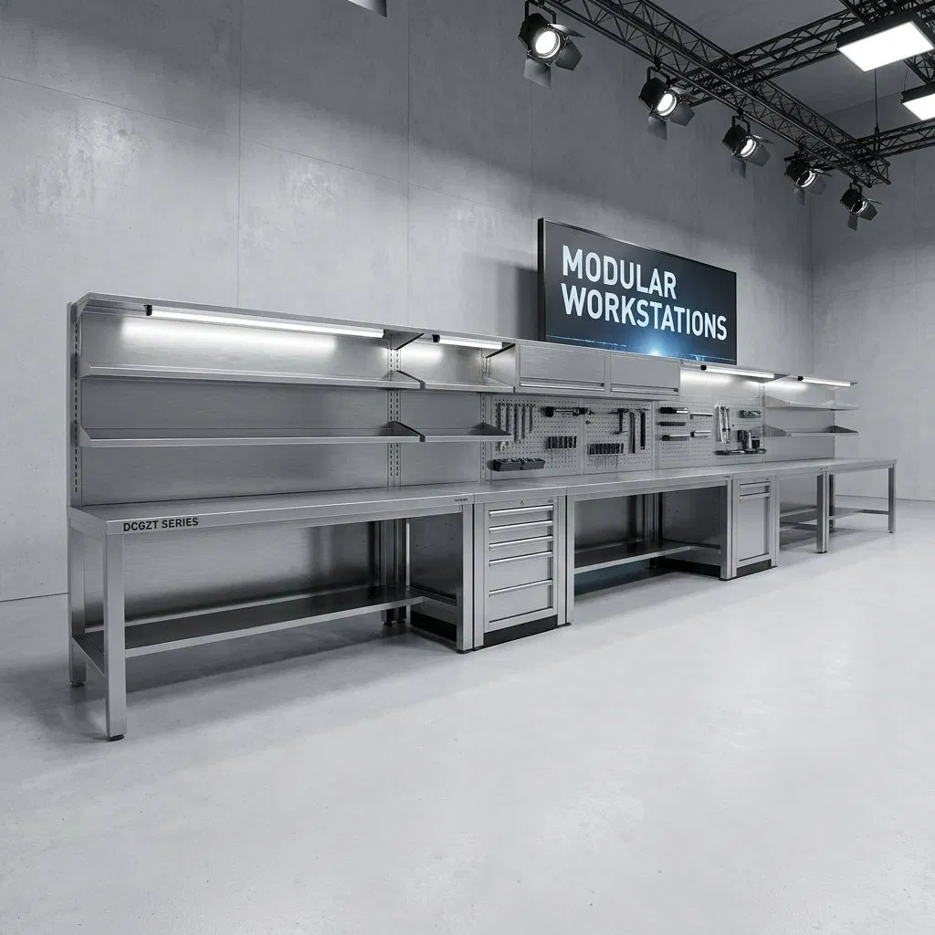 Commercial Grade Stainless Steel Worktable Heavy Duty Double Layer Modular Prep Table