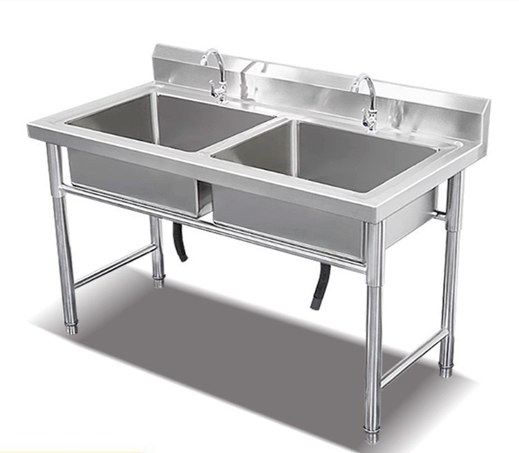 High Quality Custom Size Stainless Steel Triple Compartment Kitchen Sink With Drainboards for Restaurant Hotel Outdoor