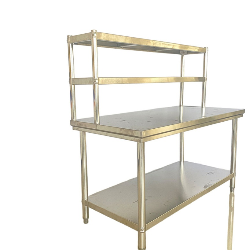 120*80*80cm/150*80*80cm/180*80*80cm Unfixed Changtai Prep Table Worktable with Backsplash and Overshelf