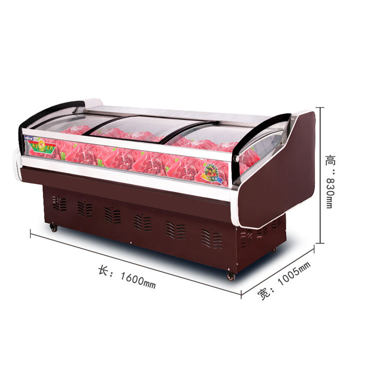 Meat Display Meat Display Freezer Meat Counter Display Refrigerator Butcher Chiller Fish Deep Freezer Single-Temperature CE