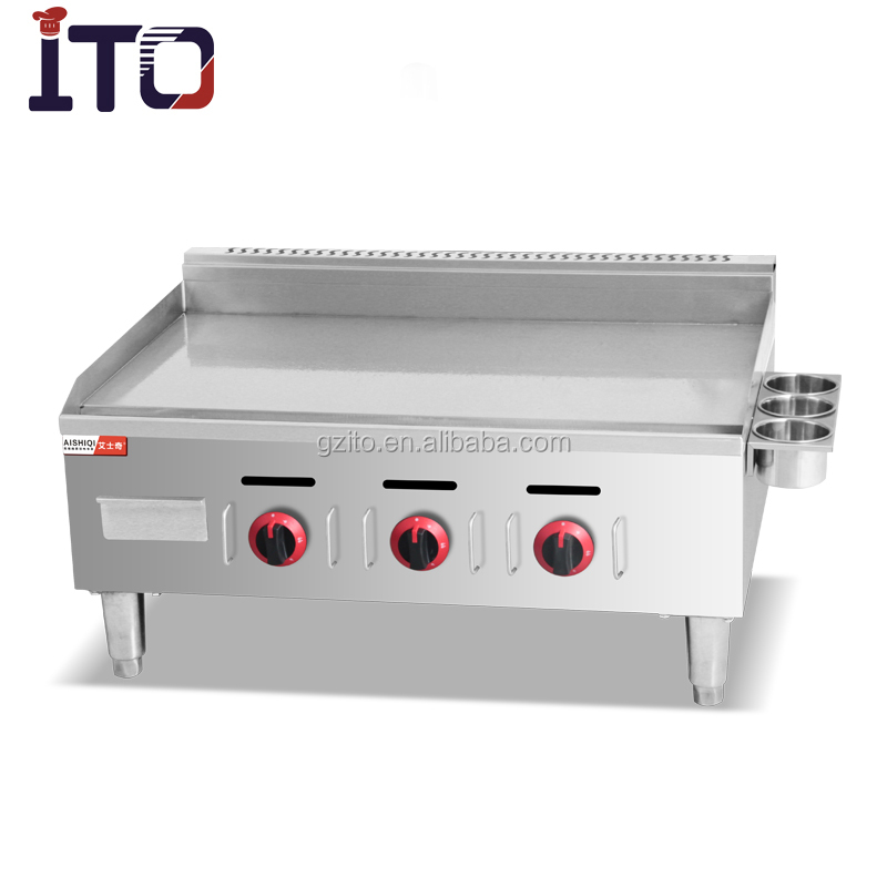 Professional Countertop Flat Pan Gas Electric Fryer Griddle Bbq Electric Commercial Restaurant Kitchen Grill Griddle