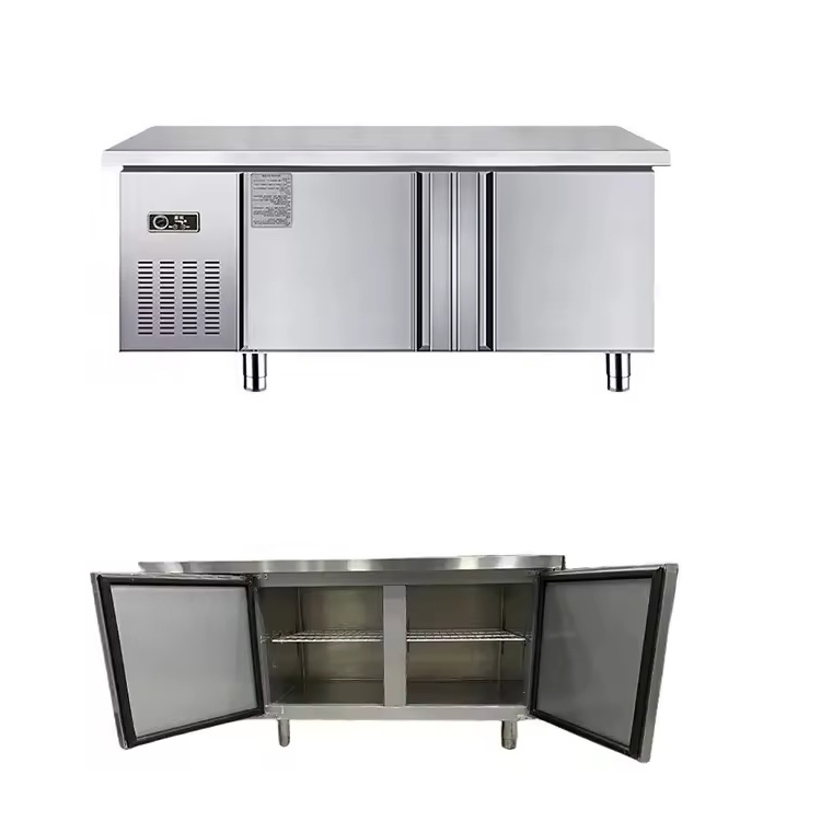Commercial Catering Undercounter Refrigerator Stainless Steel Prep Worktable