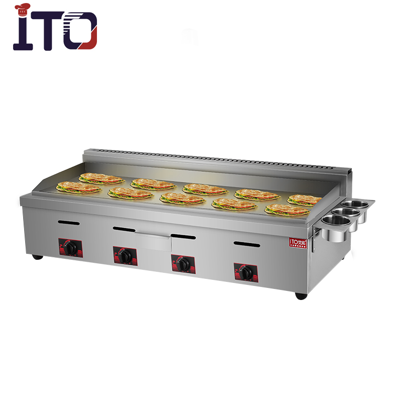 Professional Countertop Flat Pan Gas Electric Fryer Griddle Bbq Electric Commercial Restaurant Kitchen Grill Griddle
