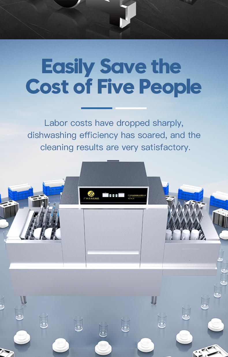 Highly Efficient Automatic Commercial Conveyor Kitchen Dishwasher Machine
