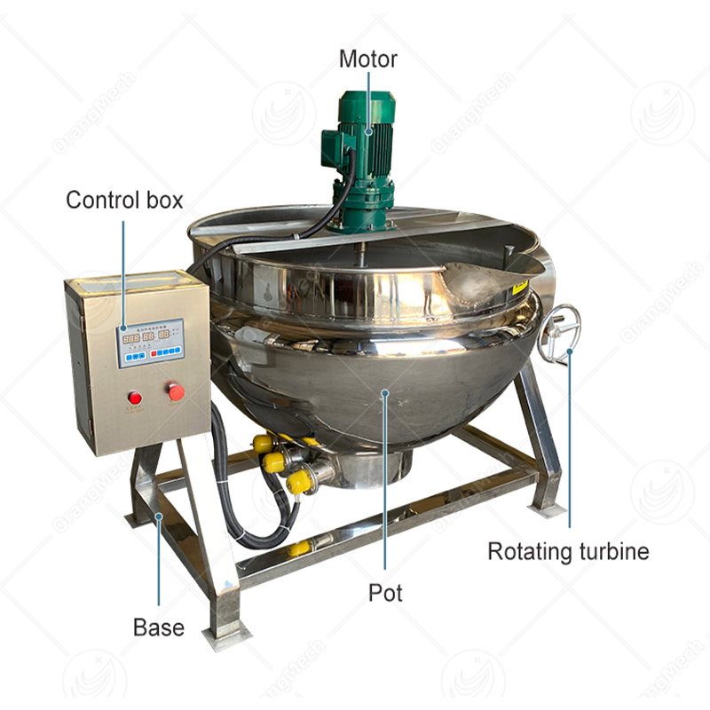 Electric Steam Cook Pot Tilting Boiler Soup Stock Kettle Industrial Gas Sauce Cooking Machine