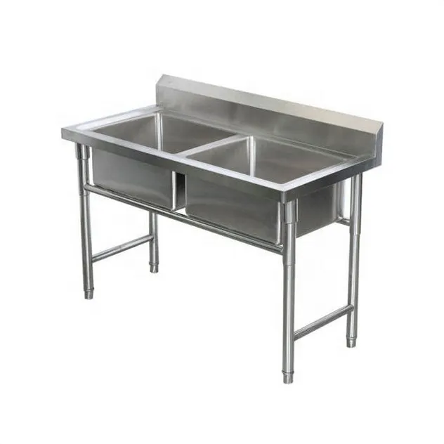Double-Layer Stainless Steel Worktable with Back-Splash - Detail 1