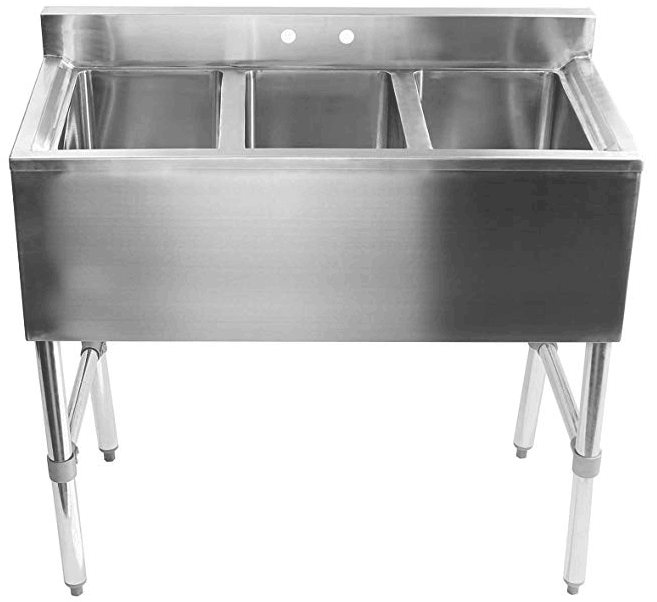3 Compartment NSF Stainless Steel Commercial Bar Sink 3 Sink