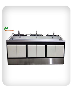 Stainless Steel Three Compartment Operating Theatre Sink in Modular Clean Room