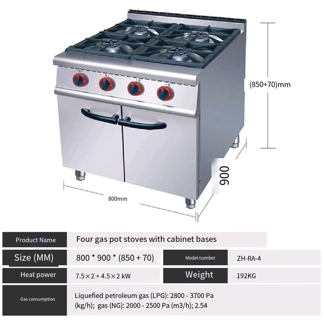 Commercial Stainless Steel Restaurant Kitchen Stove Gas Range Oven New Condition Industrial Stove