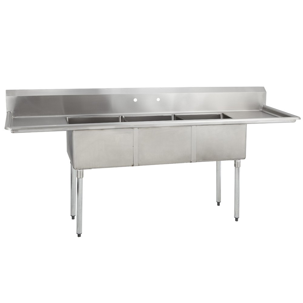 3 Compartment NSF Stainless Steel Commercial Bar Sink 3 Sink