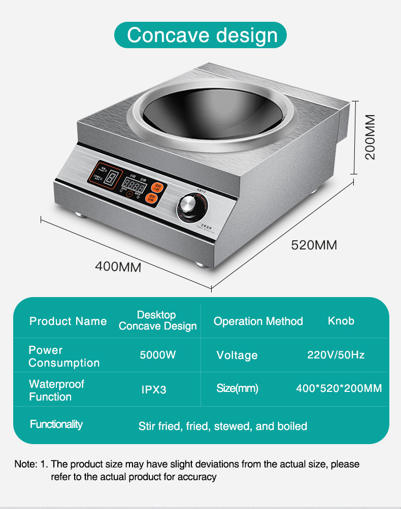 Desktop Concave Design Wok Cooker