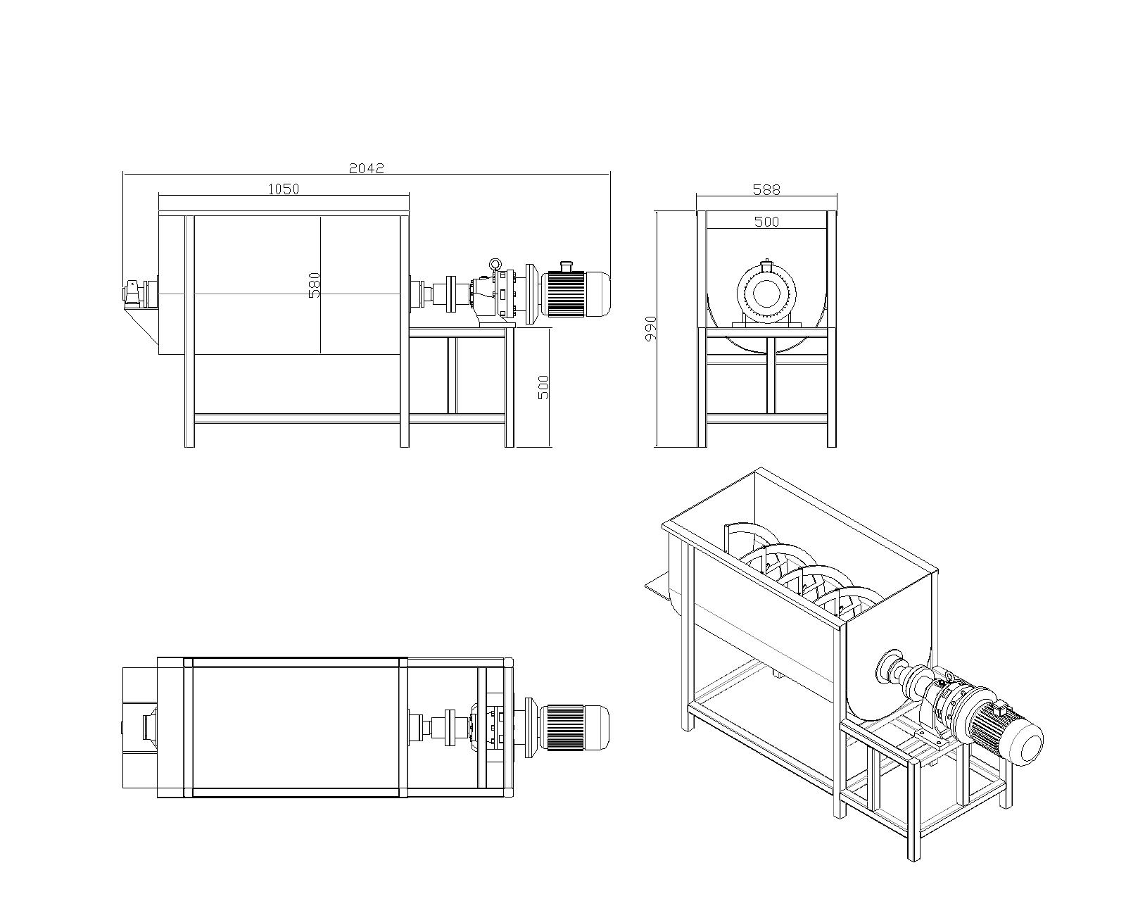 Mixer Machine Specifications Diagram