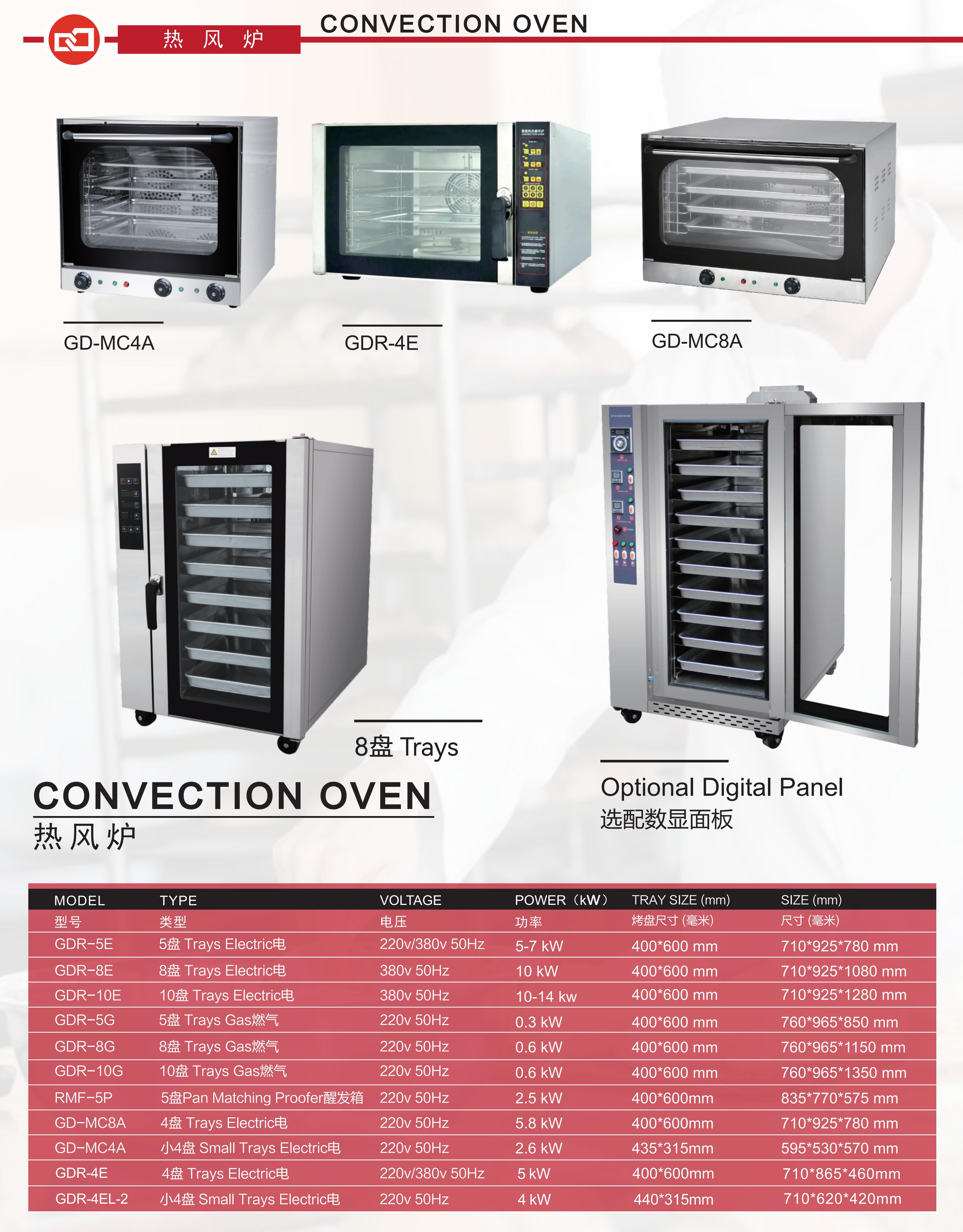 Industrial Electric Gas Oven Specification 2