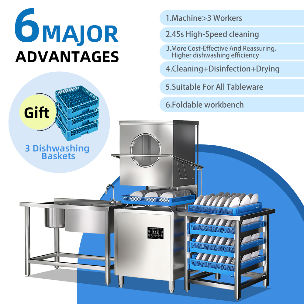 Fully Automatic Smart LCD Dishwasher Stainless Steel Freestanding 16 Sets Capacity Energy Class a for Commercial &amp; Kitchen Use