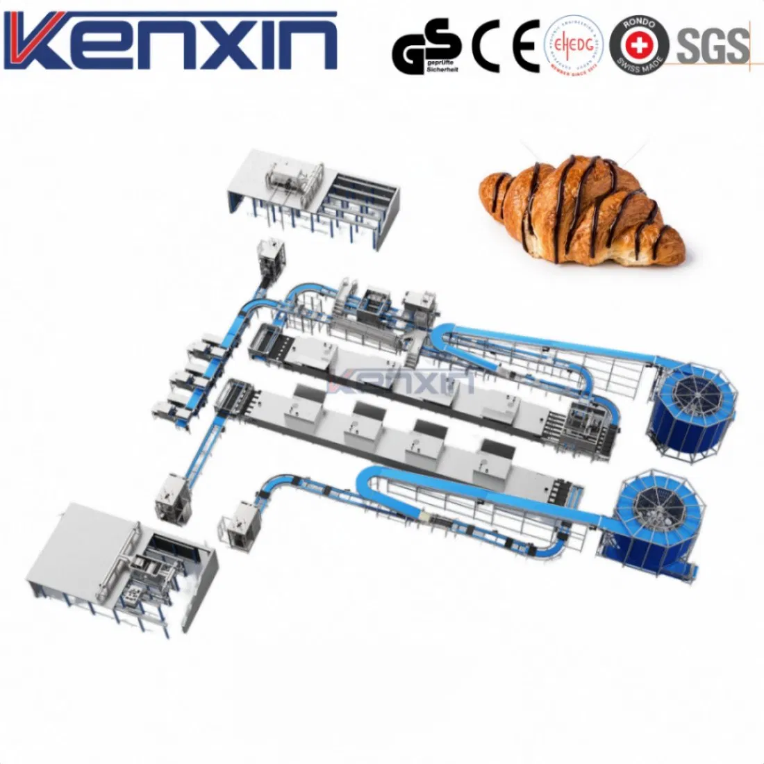 Automatic Croissant Processing Line Industrial Grade Dough Laminating and Folding Equipment