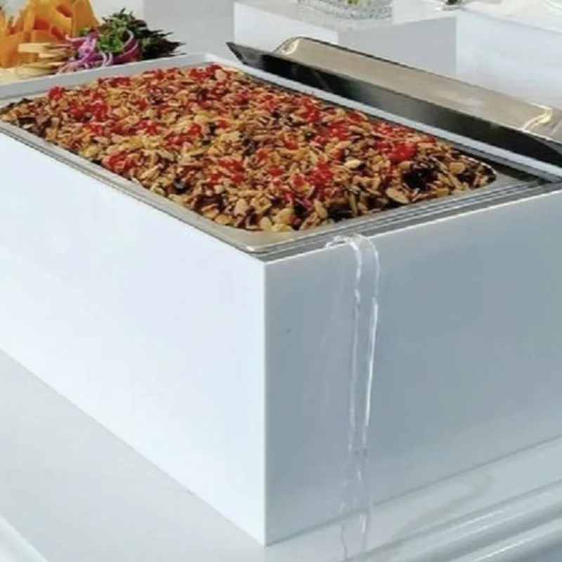 Acrylic Chafing Dish Guard KD White Catering Buffet Display Food Stand Chafer Wind Food Warmer Cover