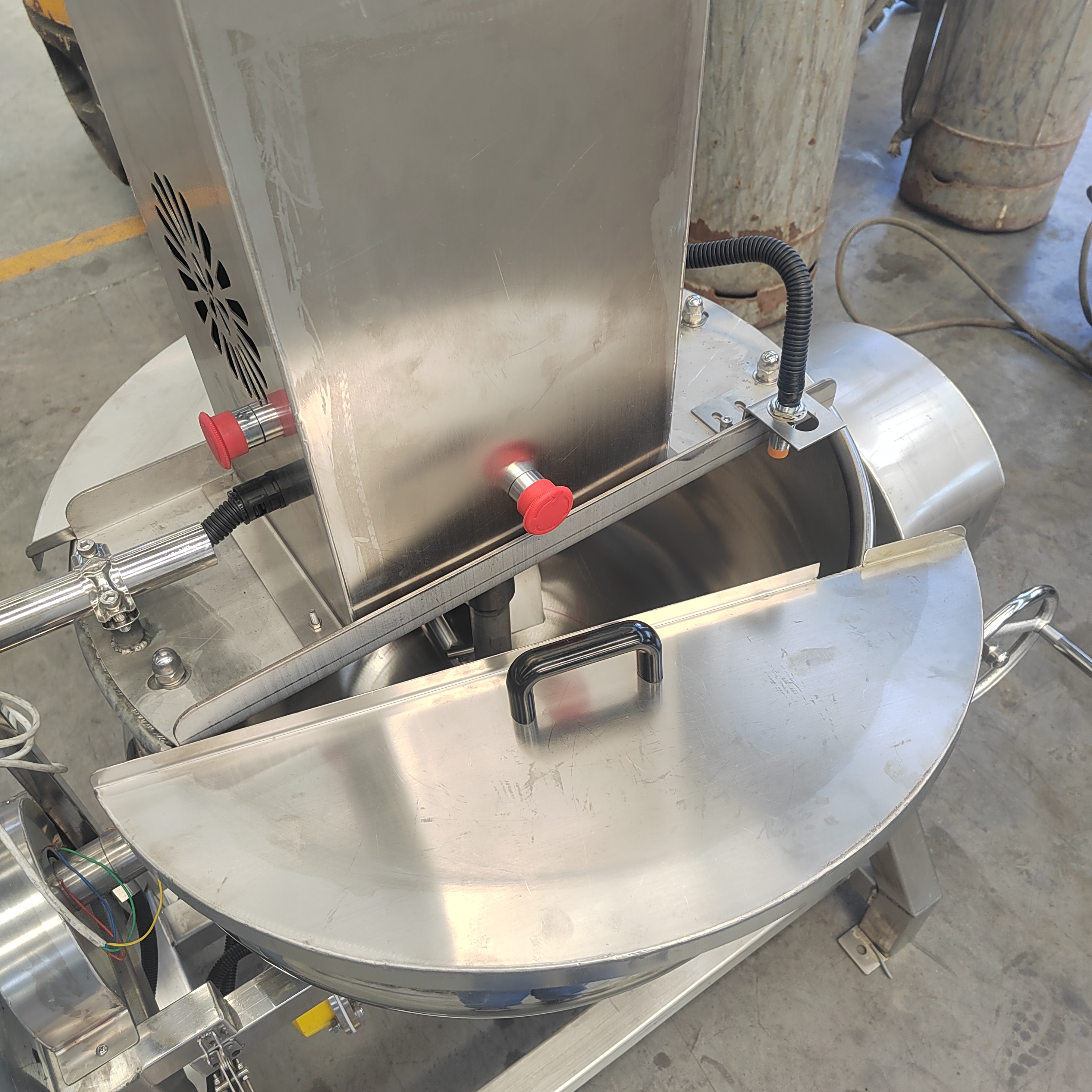Industrial Steam Heating Sandwich Boiler Electric Tilt Fruit Jams Mixing Machine Jacketed Kettle Cooker Bakery Seasoning Plant