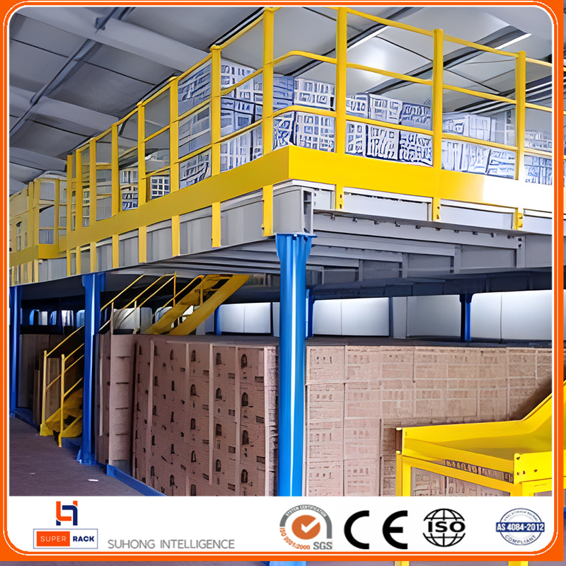 Leading Factory High Load Industrial Warehouse Capacity Multi-Level Steel Structure Platform Grid Steel Mezzanine Floor Mezzanine Rack CE Approved