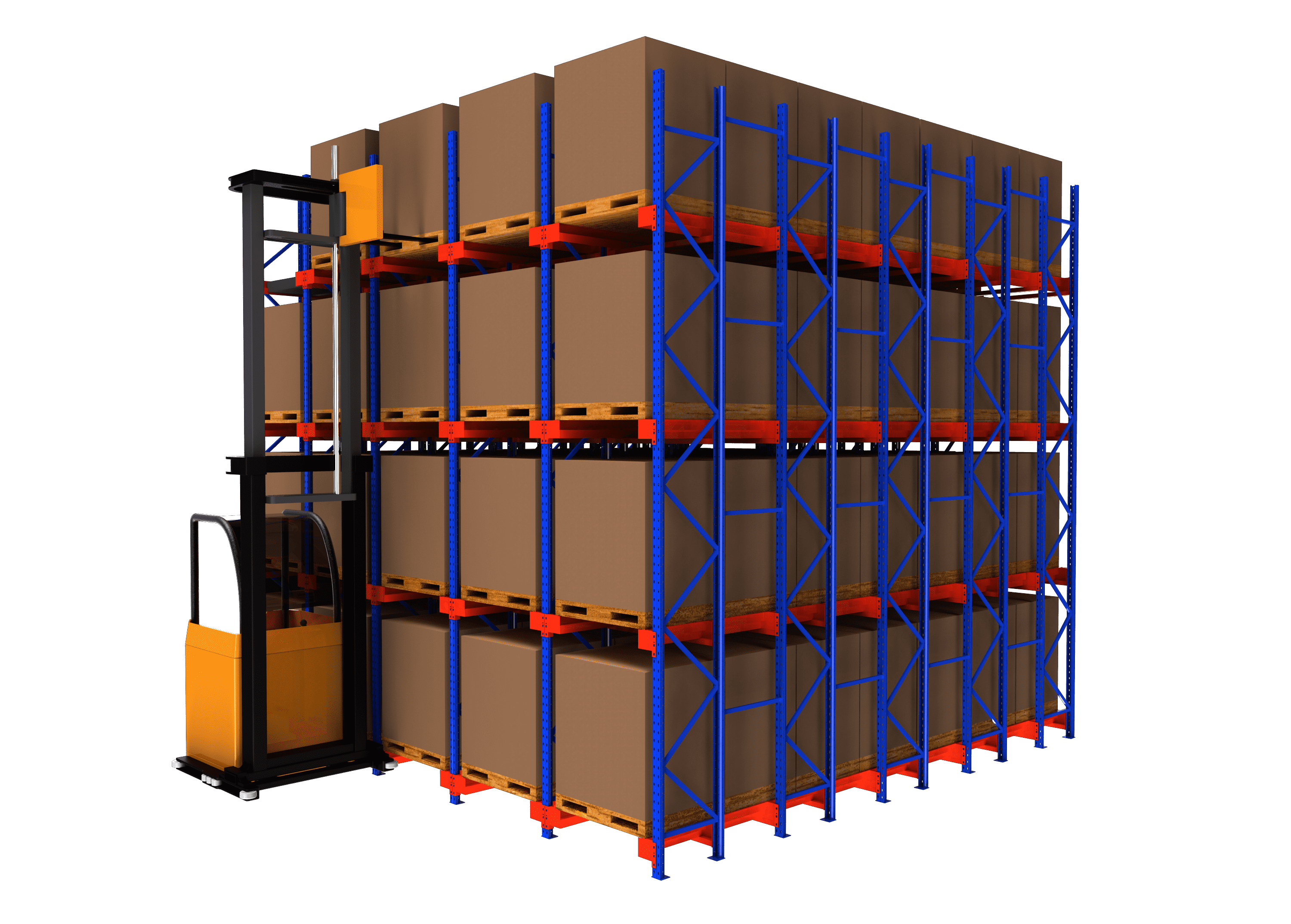 Heavy Duty Cold-Rolled Steel Automated Warehouse Modular Shelving Adjustable Mobile Two-way Thickened RD-Two-way Shuttle Rack