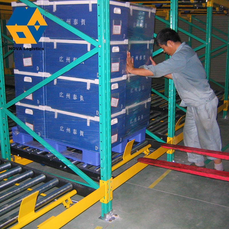 NOVA Smart Warehouse Iron Teardrop Automation Equipment Gravity Pallet Stacking Racks &amp; Shelves/