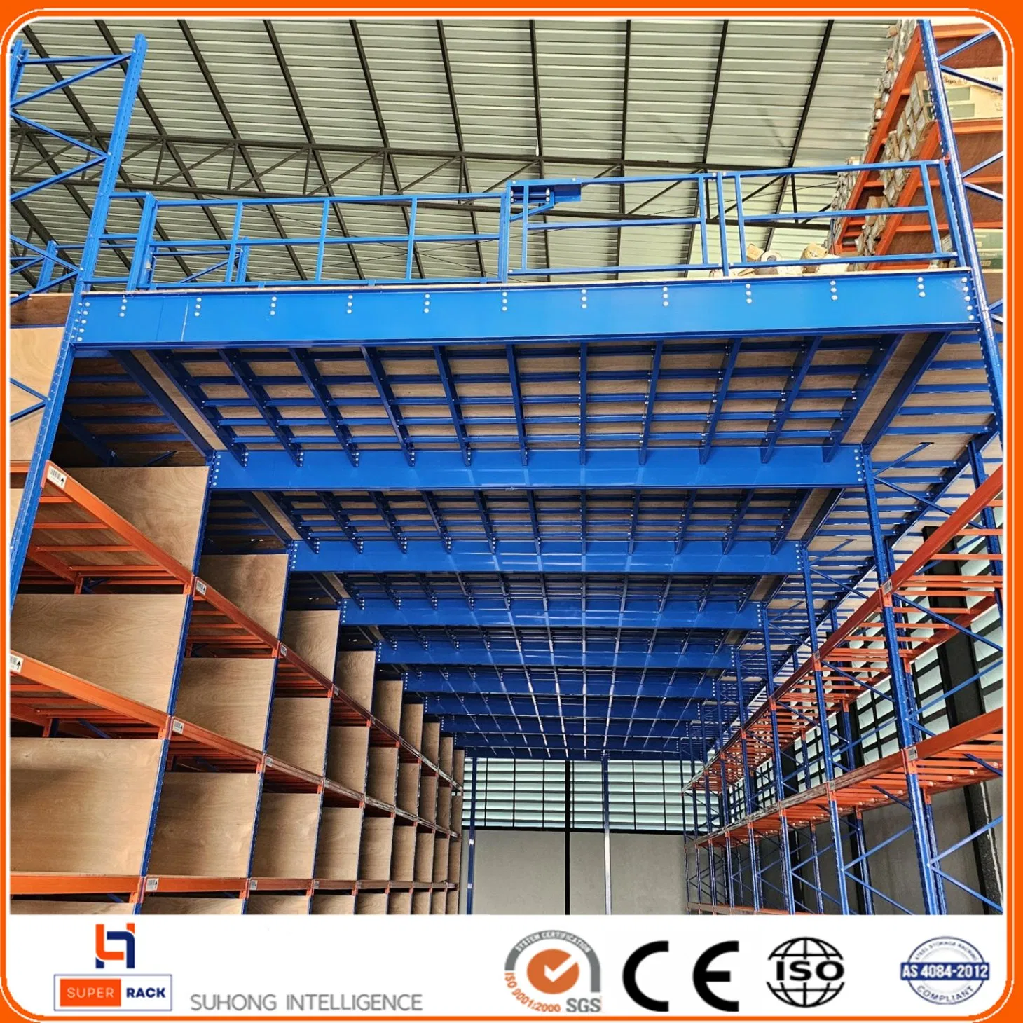 Warehouse Industrial Cargo Storage Supper Block Grid Metal Heavy Duty Steel Multi-Tier Platform Mezzanine Floor Rack for Cold Room to Save Space