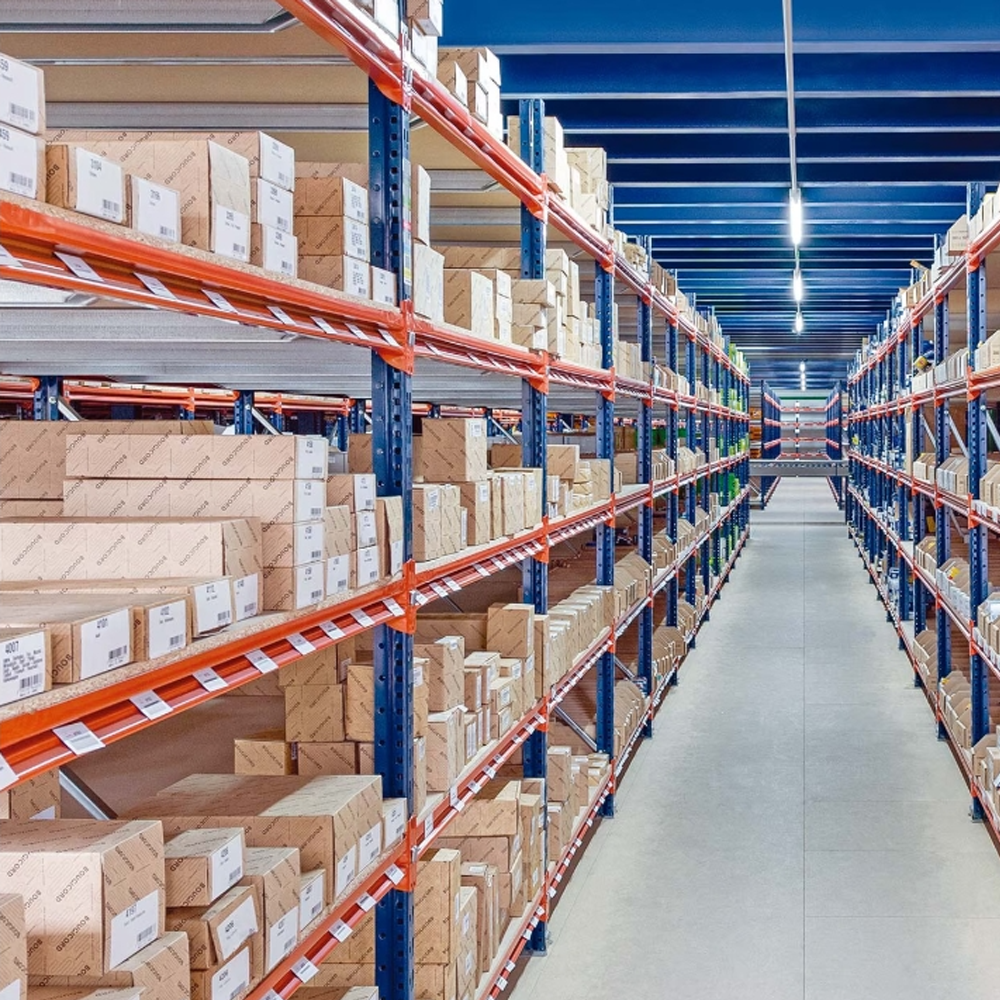 Steel Selective Pallet Rack System American Standard Teardrop Upright Step Beam Adjustable Boltless Anti-Rust Heavy Duty Racking