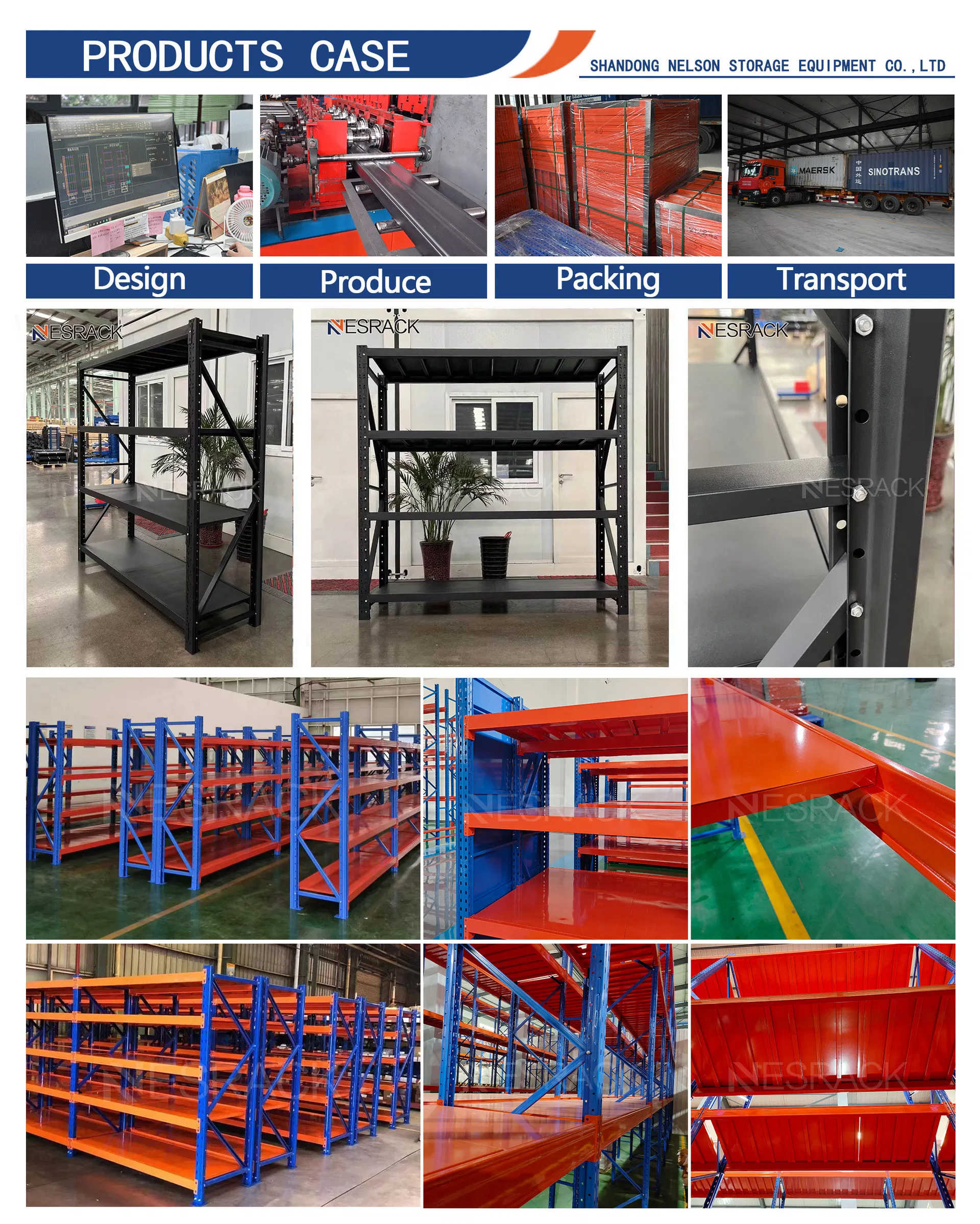 Industrial Warehouse Rack Storage Pallet Racking Light Metal Pallet Storage Shelving Warehouse Shelf Storage Racks for Garage Shop Storage