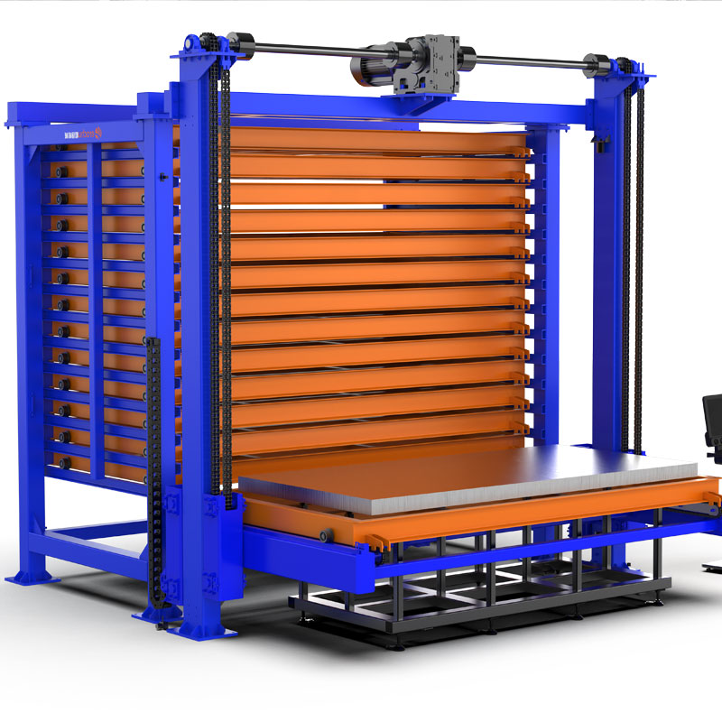 Automated Storage Rack System For Sheet Metal - Vertical Warehouse With PLC Control